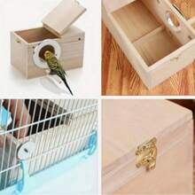 1 pieza Caja de cría de loro de madera, nido de incubación, nido vertical para pájaros, caja de nido aislada, jaula de cría de pájaros, adecuada para cacatúas y periquitos, accesorios para casas de pájaros, suministros para mascotas, ventana de observación transparente, adecuada para varios pájaros y periquitos, suministros para mascotas, jaula de cría de loros, decoración de jardín al aire libre, especializada en suministros para pájaros, regalo de Navidad - Marrón - Ver 6