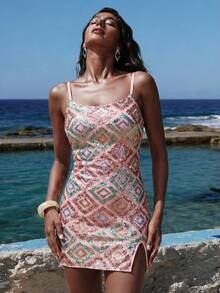 Nevyona Women's Plaid Sequin Holiday Sexy Streetwear Party Cocktail Dress Summer Sexy Dress Women Vacation Dress Bodycon Summer Dress Ibiza Dress - Multicolor - View 1