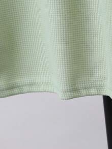 1pc Olive Green Round Neck Casual Shirt For Teenage Boys - Green - View 4