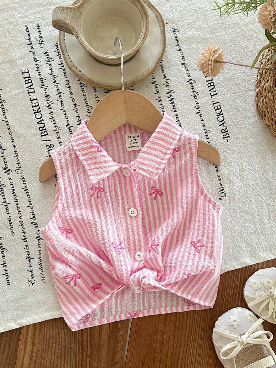 SHEIN Baby Girl Floral Print Casual Woven Shirt, Summer - Multicolor - View 1