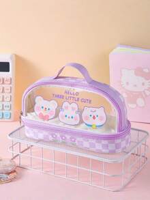 可爱铅笔盒大容量收纳笔袋高容量笔袋文具整理器学生办公学校用品 - #A - 查看 6