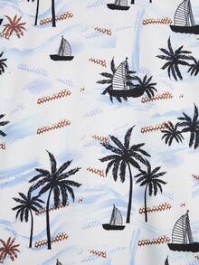 SHEIN 2pcs/Set Boys' Casual Contrast Color Outfit - Baby Blue - View 6