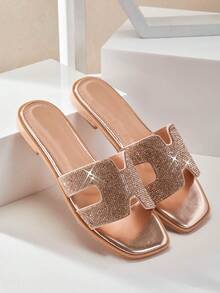 SHUZIA Women's Flat Sandals Summer Shoes Spring Shoes Spring Break Easter Vacation Shoes Casual Shoes Beach Shoes Mother's Day Present - Rose Gold - View 9