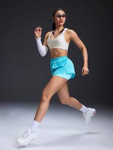 Powerista Áo ngực thể thao nữ đơn sắc tối giản hàng ngày (Họa tiết ngẫu nhiên) - Vàng nhạt - Xem 2