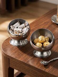 Cirelle Stainless Steel Serving Bowl - With Stable Base For Dates, Nuts & Dips, Modern Prep Bowl For Home & Restaurant Hospitality - Multicolor - View 3