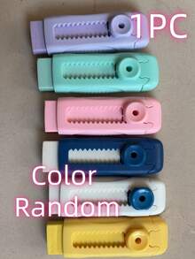 SHEIN 1 件混色随机推拉橡皮擦，马卡龙风格，适合艺术、考试、写作和绘画，重返校园