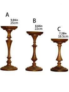 1pc Walnut Retro Aromatherapy Candle Holder Tray Base French Medieval Wood Candle Holder Ornament Decoration - 1pc - View 2