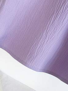 SHEIN Vintaside Kids 1件女婴舒适休闲纹理面料常规厚度领口可爱花卉刺绣A字基本款短袖时尚百搭连衣裙，适合春夏、居家、户外、旅行、上学和日常穿着 - 彩色 - 查看 6