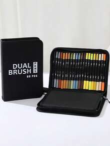 168/120/100/80/72/60/48/36 PCS Double Tip Marker Pen Set Washable Brush Pen Art Supplies No Bleed Through Paper Waterproof Vibrant Colors Professional Artist Markers DIY Graffiti Drawing Tools Sketching Coloring Set Perfect Gift For Art Collection - Multicolor - View 11