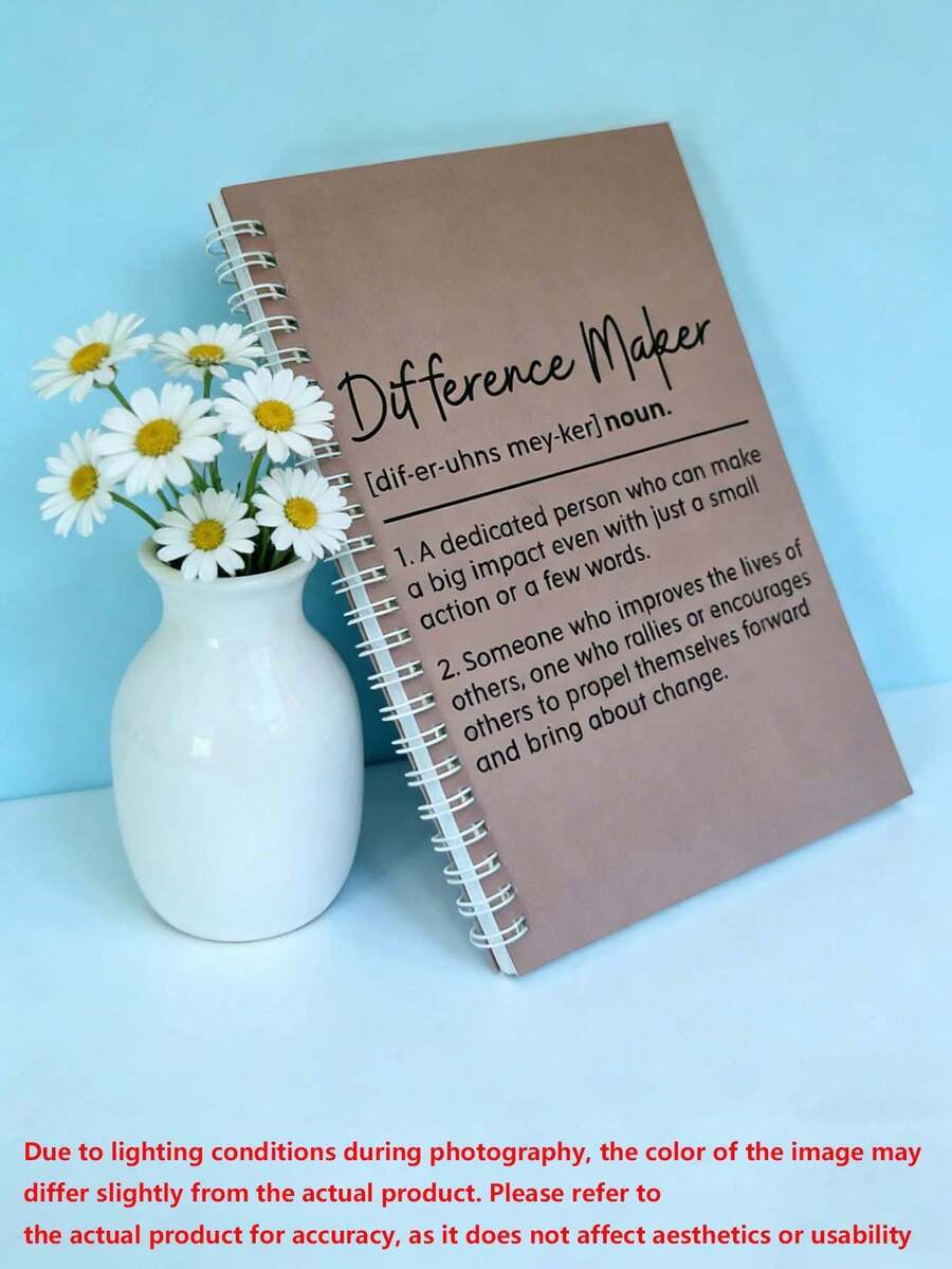 1 pièce Journal Faiseur de différence, Cahier de remerciements pour collègue, patron, cadeau pour professeur, collègue, cadeau d'appréciation, cadeaux d'anniversaire, 5,5 x 8,3 pouces, fournitures scolaires, rentrée des classes - StyleB - Voir 1
