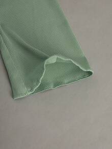 Sparklyn Đầm dài tay ôm sát dành cho bé gái tuổi teen, màu hồng, chất liệu vải dệt họa tiết, kiểu dáng thanh lịch, có nơ thắt, kèm khăn choàng ngắn. - màu xanh lá - Xem 3