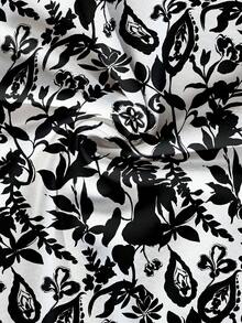 SHEIN SXY Women's Contrast Color Print Asymmetrical Shoulder Mini Dress - Black and White - View 6