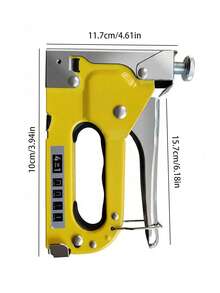 Manual Stapler Set - 4-In-1 Stapler For Wood, Fabric, Furniture, Roofing Felt - Staple Gun, 1600 Nails And 800 Nails Set Available - Yellow - View 3