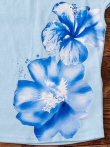 SHEIN 3件套少女针织碎花露肩休闲T恤套装 - 彩色 - 查看 6