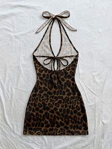 Soleia 女士迷你复古豹纹连衣裙，优雅别致，适合度假、旅行、婚礼、派对、生日、海滩等场合。 - 彩色 - 查看 2