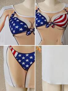 Swim Vcay Women's Creative Print Round Neck Casual Comfortable Cover Up - Multicolor - View 10