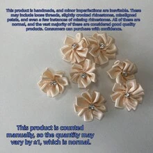 30Pcs/Set Solid Color Garment Decoration Excipient, Cute Fabric Rhinestone Decor Flower Design DIY Jewelry Accessory For Sewing - Beige - View 6