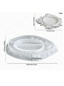 Khuôn silicon dập nổi kiểu cổ điển Châu Âu để tự làm khay hình bầu dục, khay đựng đồ và đồ trang trí. - trắng - Xem 8