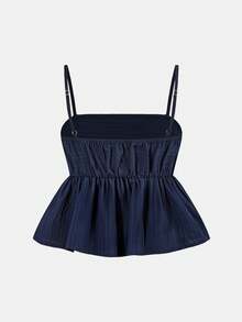 Firerie Kids Firerie Kids 少女纯色荷叶边吊带背心和阔腿裤休闲套装 - 彩色 - 查看 5
