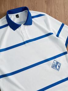 TOKVUE Men's Striped Textured Fabric Casual Polo Shirt - Multicolor - View 4