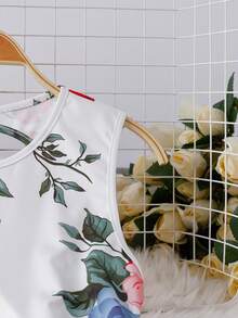 INAWLY 女士优雅露背无袖印花连衣裙，夏季 - 彩色 - 查看 3