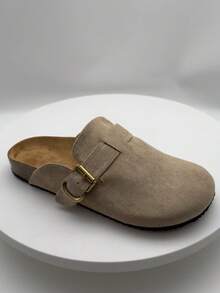 Solecia Sepatu Flat Slip-On Kasual Modis dengan Desain Gesper untuk Wanita - Aprikot - View 11