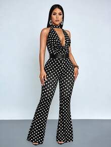 SOLERSUN Bộ đồ hai mảnh màu đen gợi cảm và thanh lịch gồm áo hai dây chấm bi và quần dài, kiểu dáng thường ngày, hoàn hảo cho công sở và kỳ nghỉ, thích hợp cho mùa xuân/hè. - màu đen - Xem 4