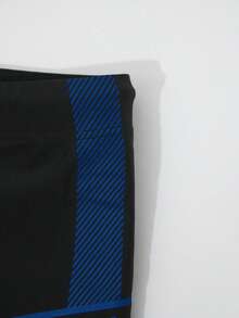 Manfinity KASUA Men's Beach Vacation Printed Drawstring Swim Trunks - Black - View 5