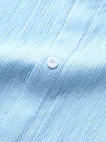 Manfinity RSRT 男士纯色短袖衬衫和短裤套装 - 淺藍色 - 查看 5