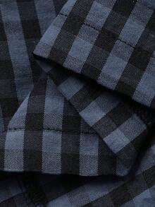 DAZY Teen Girls' Comfortable Plaid Print Bow Decor Nightgown For Everyday Wear Spring - Navy Blue - View 9