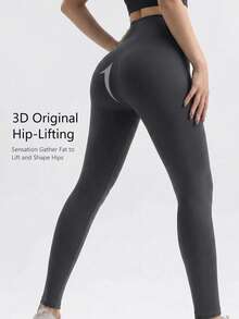 Anewsta灰色户外瑜伽裤，春夏穿着舒适，高腰提臀塑形，休闲弹力紧身裤，女士运动服 - 灰色 - 查看 1