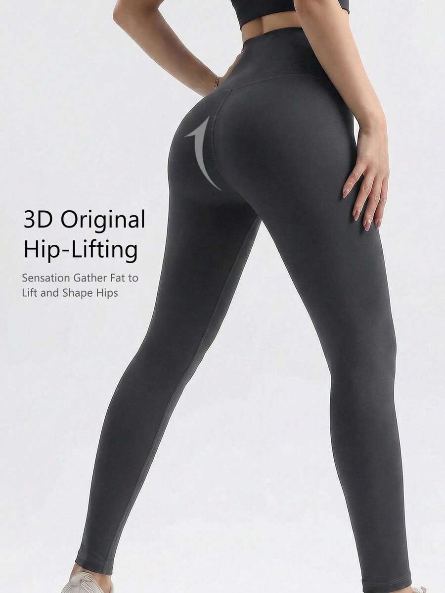 Anewsta灰色户外瑜伽裤，春夏穿着舒适，高腰提臀塑形，休闲弹力紧身裤，女士运动服 - 灰色 - 查看 1