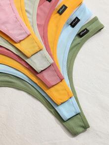 Lowkey Lull 7pcs/Set Women Seamless Thong Panties - Multicolor - View 5