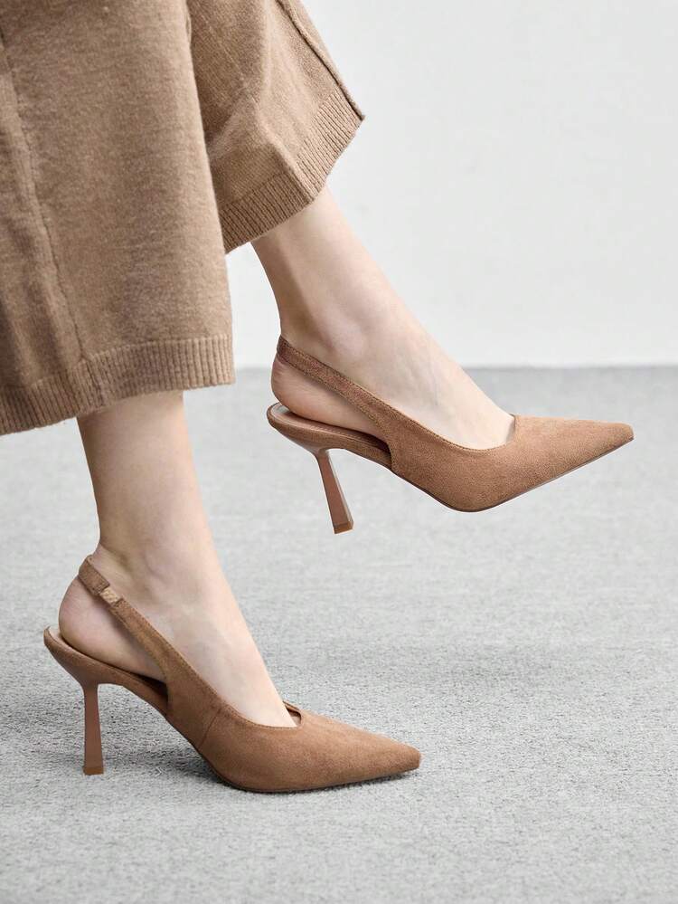 CUCCOO BIZCHIC Women's Fashion Black Suede Pointed Toe Classic High Heel Pumps For Work, Date & Party Spring Shoes Spring Break Easter For Christmas Spring Shoes