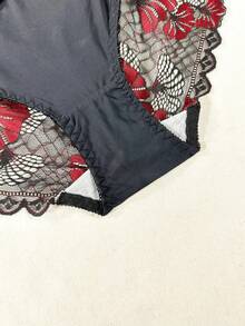 3pcs/Pack Plus Size Women Floral Lace Patchwork Panties - Multicolor - View 4