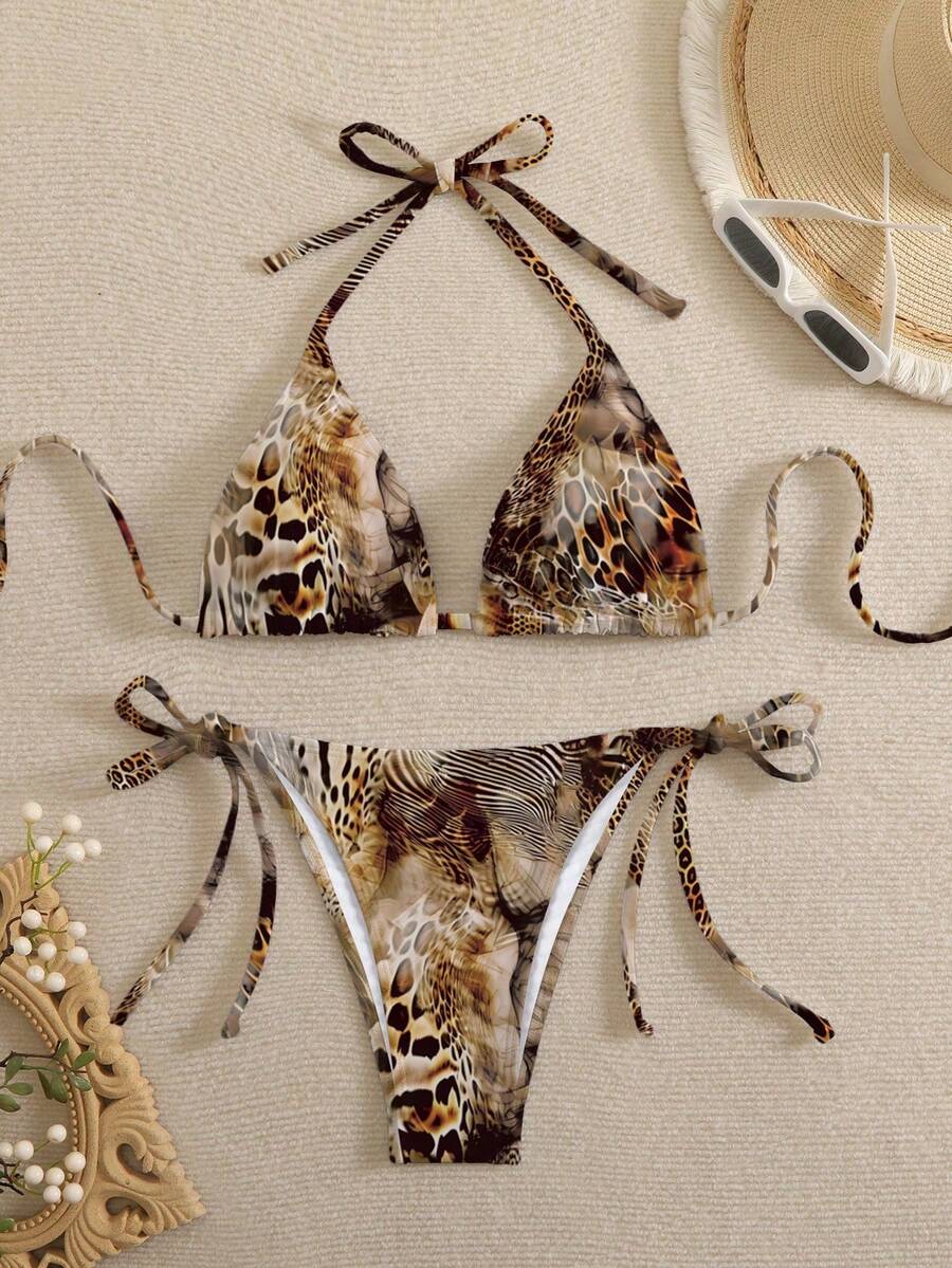 Swim Vcay Women's Ditsy Floral Bright-Color Cute Bikini Swimwear Suitable For Going Out For Summer Beach Vacation - Multicolor - View 1