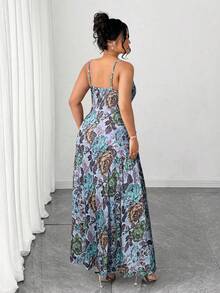 SHEIN Clasi Đầm dệt kim dài in họa tiết, thanh lịch, đa năng, cá tính, phù hợp cho nữ cỡ lớn, thích hợp mặc đi làm và sinh hoạt hàng ngày. - Nhiều màu - Xem 2