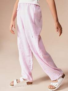 SUMWON Tween Cherry Print Tank Top And Sequin Wide Leg Pants Two Piece Summer Co Ord Set Casual Outfit - White - View 4