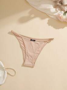 NudeFit 女士休闲罗纹柔软舒适内裤 - 杏色 - 查看 6