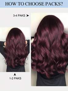 50g 20 件装 100% 真人发片接发，沙龙品质，99J 勃艮第红色，丝滑无缝隐形胶带直发接发，持久秀发，发尾浓密，万圣节服装 - S99J - 查看 9