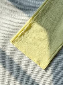 Tween Girls' Yellow Loose Woven Casual Beach Pants, Suitable For Spring/Summer Holiday - Yellow - View 6