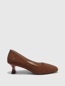 CUCCOO BIZCHIC Women's Elegant Commuting Minimalist Square Toe Pumps Spring Shoes - Brown - View 2