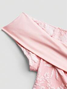 Glamine Charm Đầm ngắn trễ vai lãng mạn kiểu Pháp thời trang dành cho nữ - Hồng - Xem 3