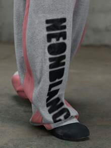 NEON BLANC Quần nỉ giữ nhiệt dáng rộng phối màu dành cho nam | Quần jogger mùa đông phối màu hồng xám - Xám - Xem 5