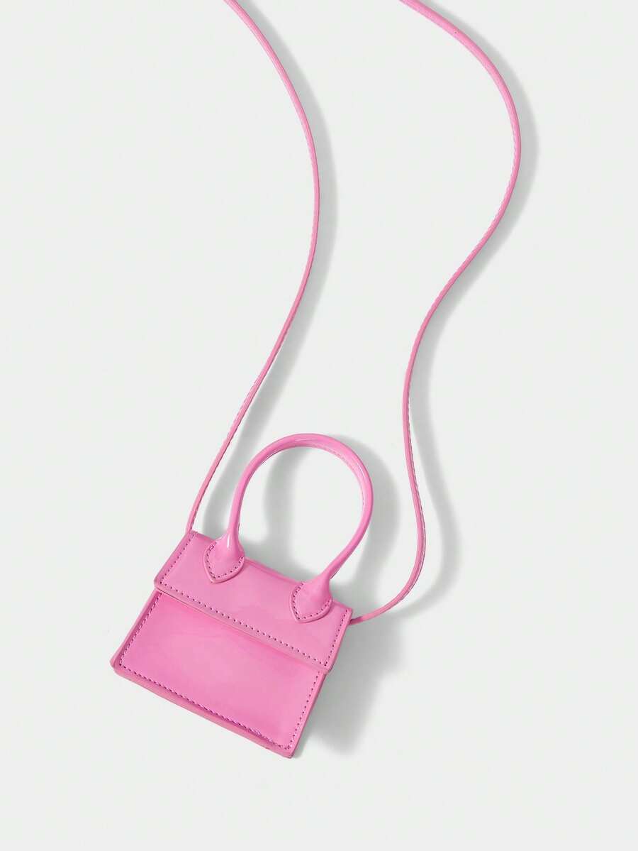 SHECARRY Túi xách tay mini - Màu hồng da sơn - Xem 1