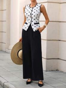 Editum Sleeveless Top And Pants Minimalist Commuting Elegant Linen Suit  Spring/Summer Work Wear Women Business Professional Women - Multicolor - View 8