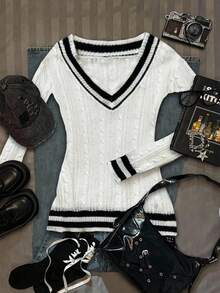 Coolane Women's Collegiate Style Casual Comfortable Sweater, Versatile, Suitable For Outings, Chic, Y2K - Multicolor - View 5