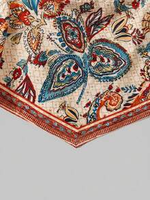 SHEIN Tween Girl Floral Print Camisole Top With Asymmetric Hem - Multicolor - View 3