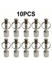 10个装钥匙扣磁铁，用于检测铁的质量，钥匙扣口袋磁铁，适用于钱包，带有强磁性稀土钕，可用于测试金、银、铁质金属，可悬挂在钥匙上。 - 銀色 - 查看 4