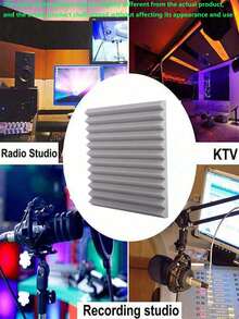 12/24 Pieces Of 12 * 12 * 1 Inch Elastic Sound Insulation Foam Board, Suitable For Room And Music Room Wall Decoration And Sound Absorption, Decoration Sticker Peeling Wallboard, Wallpaper, Wallpaper, Spring Decoration Items, Make Your Home A New Look, Holiday Decoration Sticker Gift Birthday Graduation - Grey - View 5